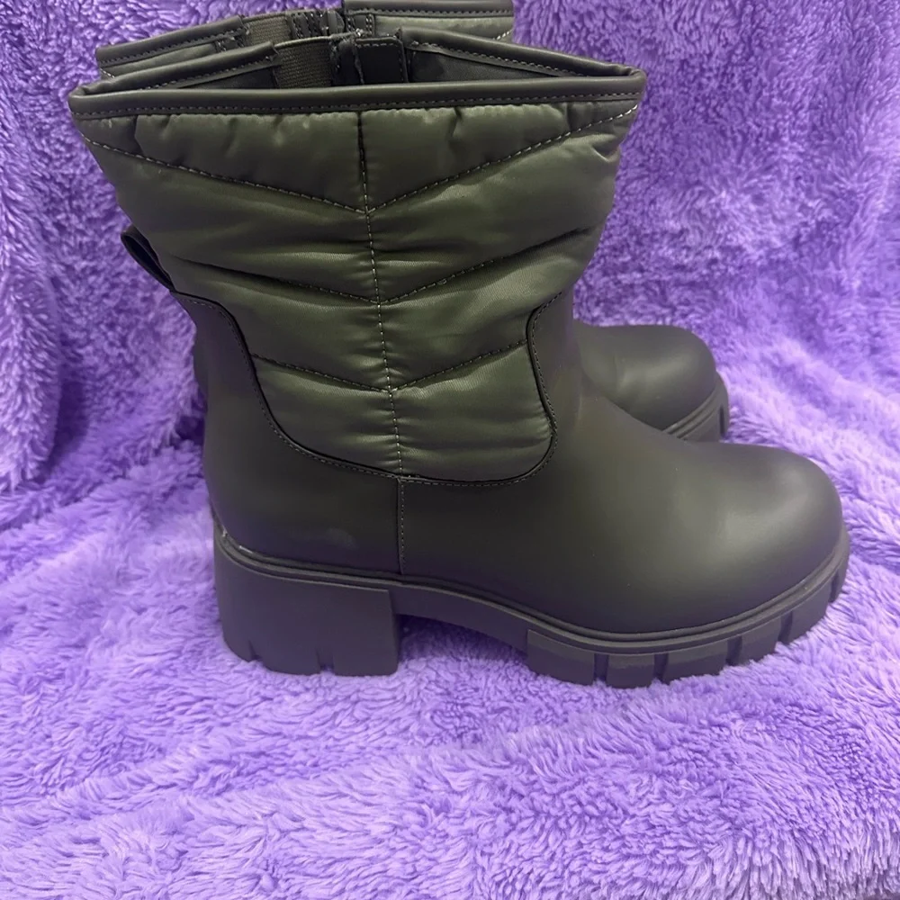 Torrid Olive Quilted Winter Booties - Picture 3 of 10